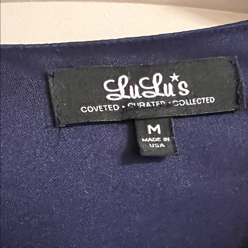 Lulu's Navy Floral Dress - Picture 2 of 2